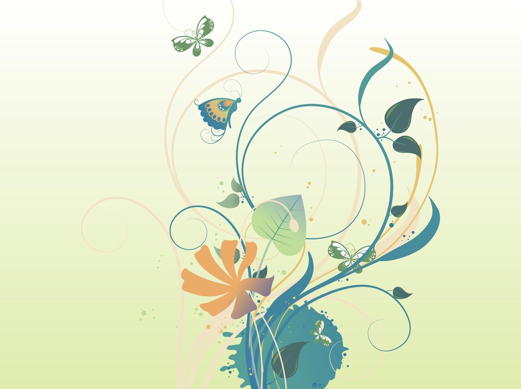 1024x765 Floral Graffiti Vector Art Graphics