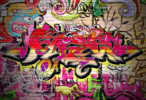 500x342 Graffiti Wall Design Vector Material Free Download