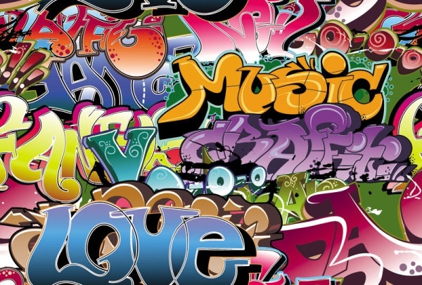 600x405 Beautiful Graffiti Font Design Vector Free Vector