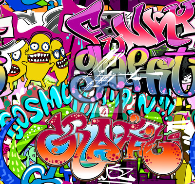 400x379 Graffiti Wall Urban Art Vector Background Seamless Texture Graffiti