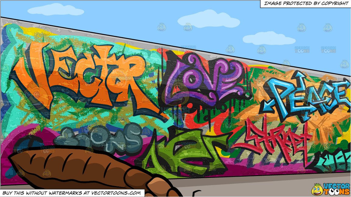 1152x648 A Long And Fat Bed Bug And A Graffiti Wall Background Clipart
