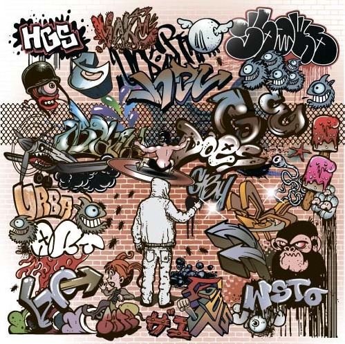 499x497 Graffiti Wall Design Vector Material Free Vectors Ui Download