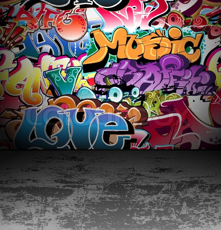 769x800 Graffiti Wall Urban Street Art Stock Vector Colourbox