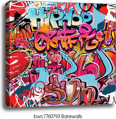 382x390 Graffiti Wall Vector Urban Hip Hop Canvas Print Barewalls
