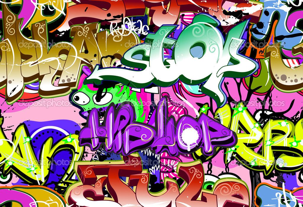 1024x701 Graffiti Wall Urban Art Vector Background Seamless Hip Hop Tex