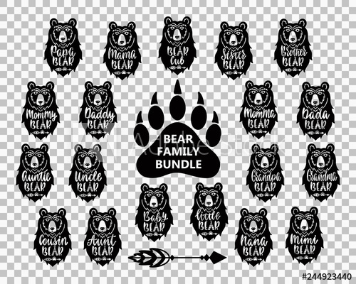500x400 Bear Family Bundle Mama, Papa, Baby, Brother, Sister, Momma
