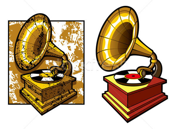 Old Gramophone Vector Illustration Sergey Oganesov 600x439 Old Gramophone Vector Illustration Sergey Oganesov