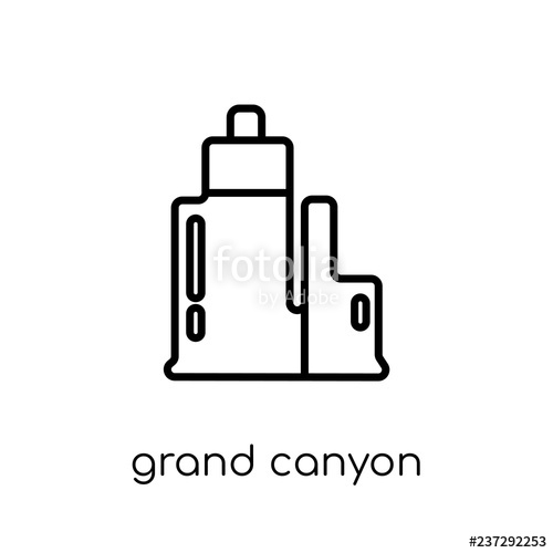 500x500 Grand Canyon Icon Trendy Modern Flat Linear Vector Grand Canyon