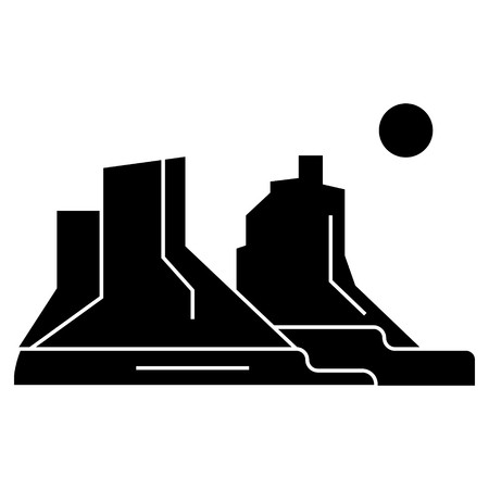 450x450 Grand Canyon Icon, Vector Illustration, Black Sign On Isolated