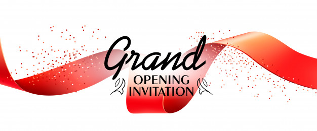 626x260 Grand Opening Invitation Banner With Red Ribbon Vector Free Download