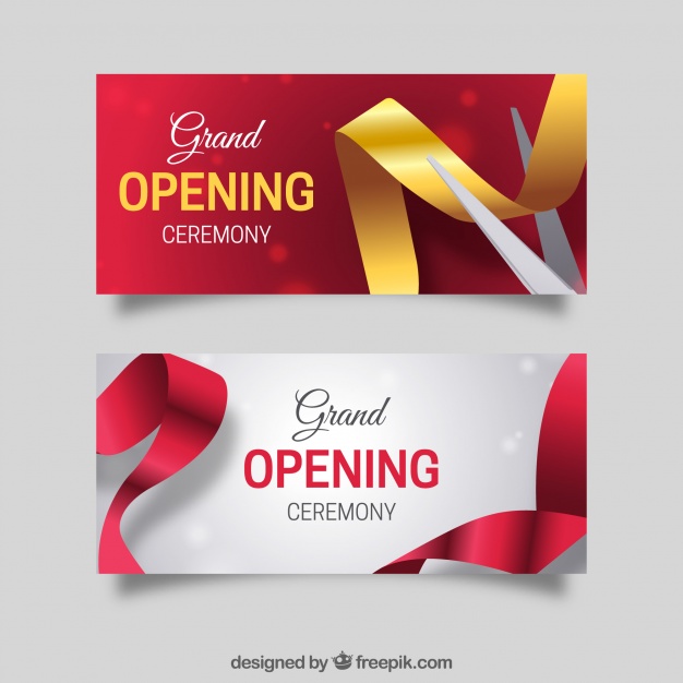 626x626 Elegant Pack Of Realistic Opening Banners Vector Free Download