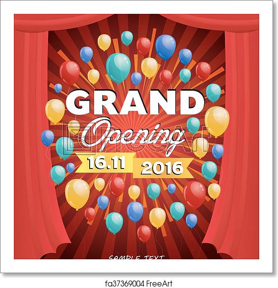 561x581 Free Art Print Of Grand Opening Banner Design Vector Illustration