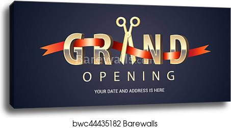 453x252 Grand Opening Vector Background, Canvas Print Barewalls Posters