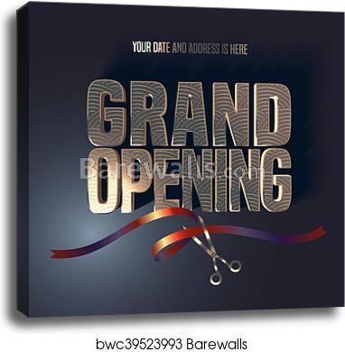 382x390 Grand Opening Vector Illustration, Background, Banner, Canvas