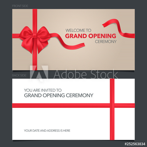 500x500 Grand Opening Vector Illustration, Invitation Card Template