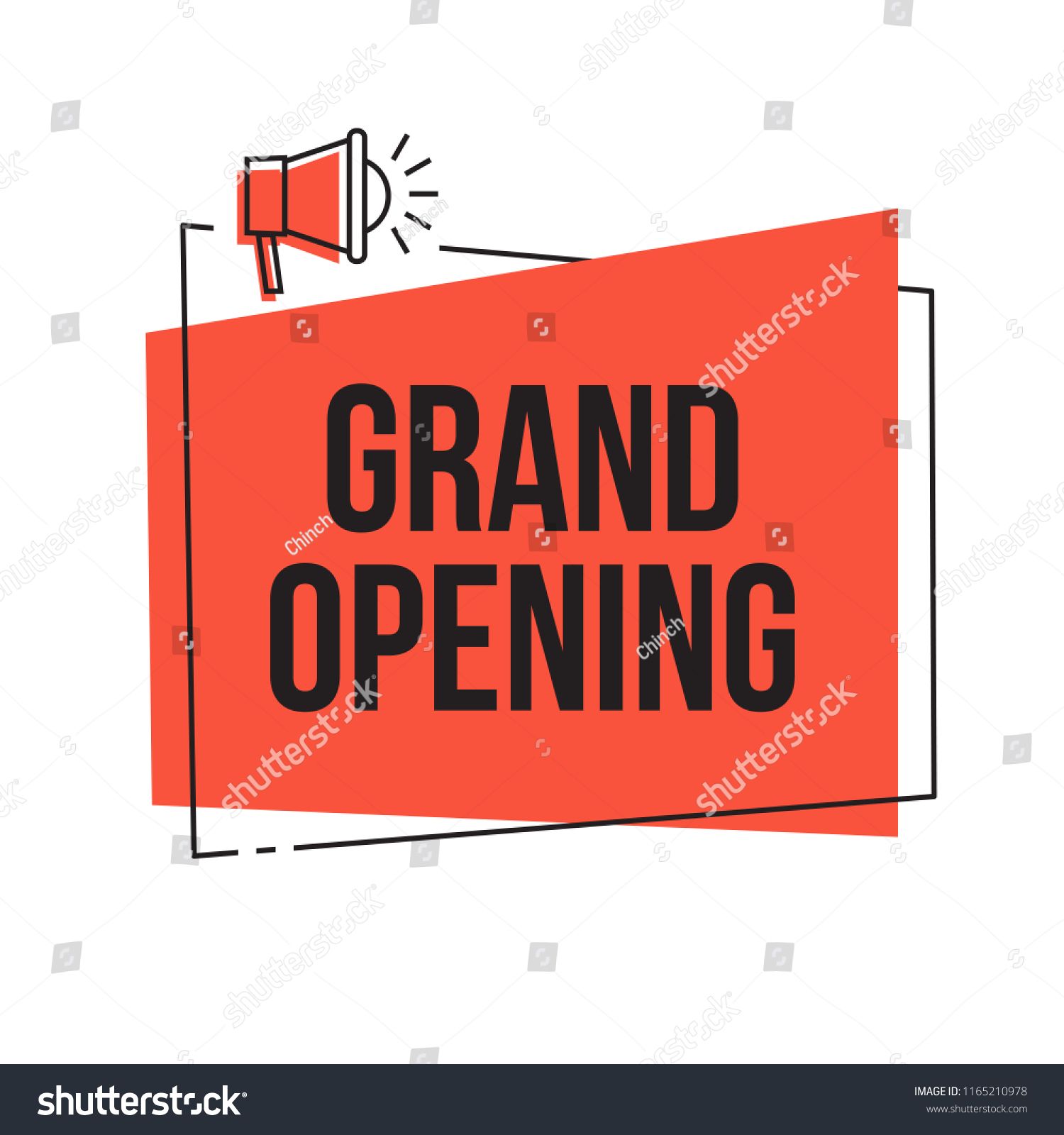 1500x1600 Grand Opening Vector Red Banner, Flyer, Poster Design, Marketing