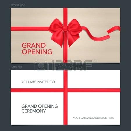 450x450 Grand Opening Vector Illustration Invitation Card Template Invite