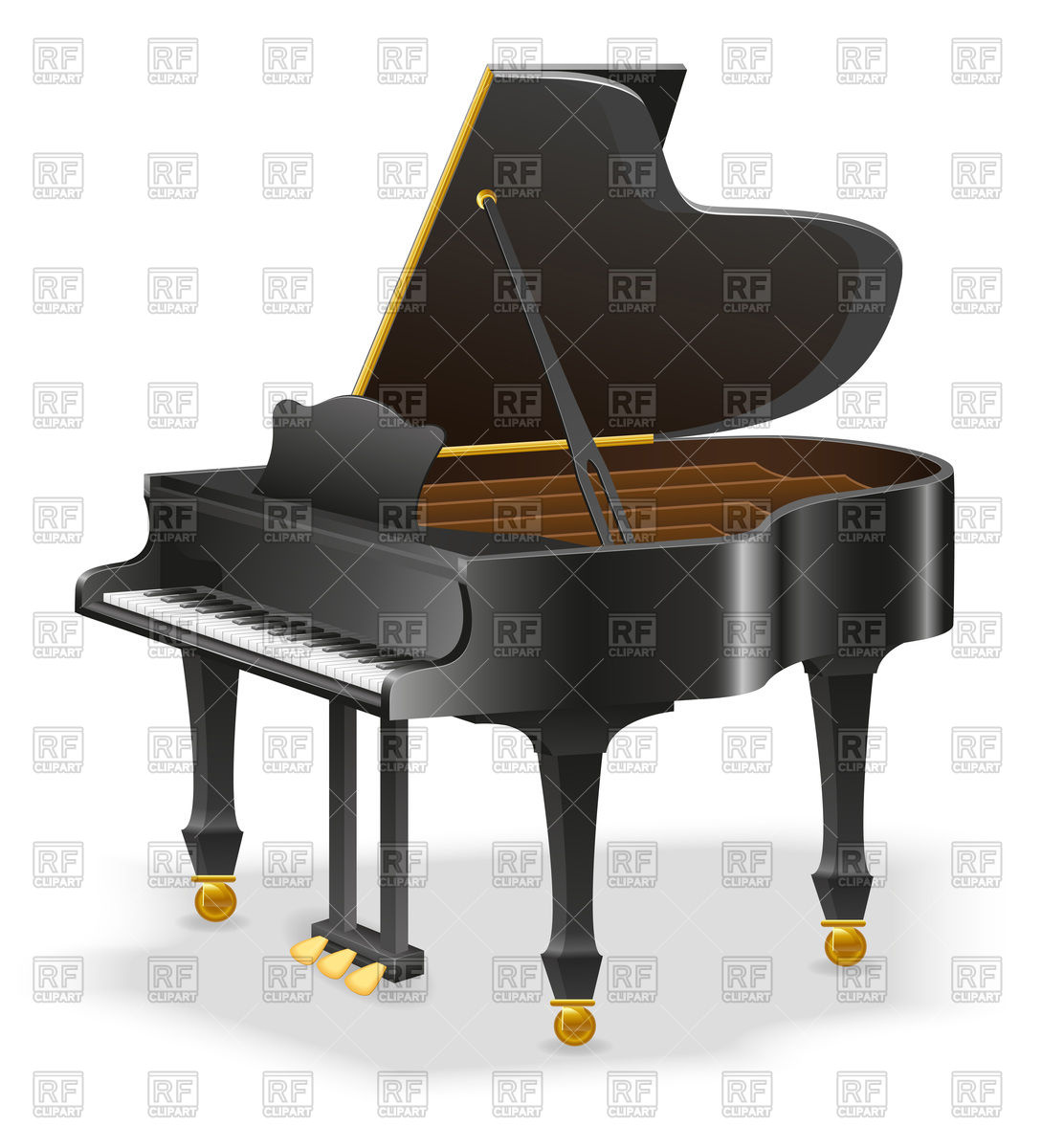 1089x1200 Grand Piano Musical Instrument Illustration Isolated On White