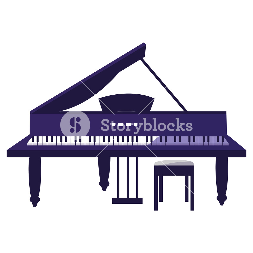1000x1000 Grand Piano Instrument Icon Vector Illustration Design Royalty
