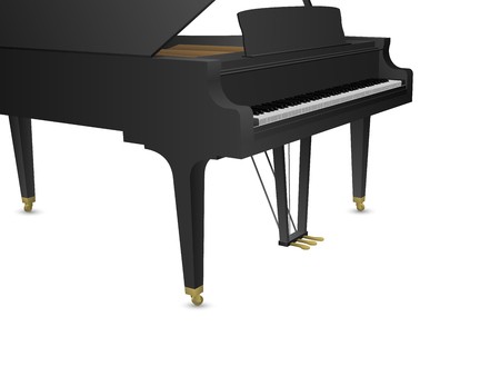 450x338 Beautiful Realistic Detailed Colorful Shaded Black Grand Piano