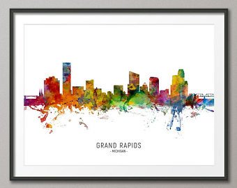 340x270 Grand Rapids Skyline Etsy