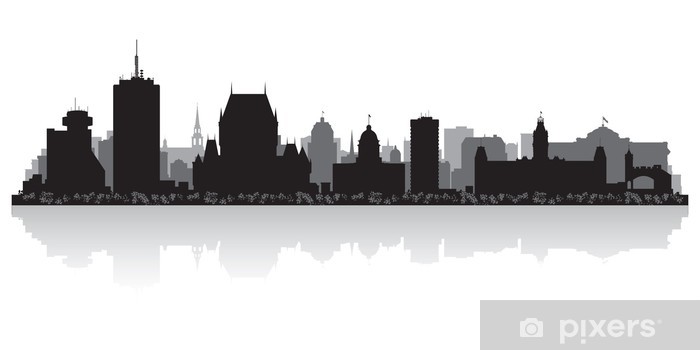 700x350 Quebec Canada City Skyline Vector Silhouette Wall Mural Pixers