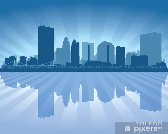 700x560 Toledo Ohio City Skyline Vector Silhouette Wall Mural Pixers
