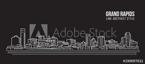 500x222 Cityscape Building Line Art Vector Illustration Design