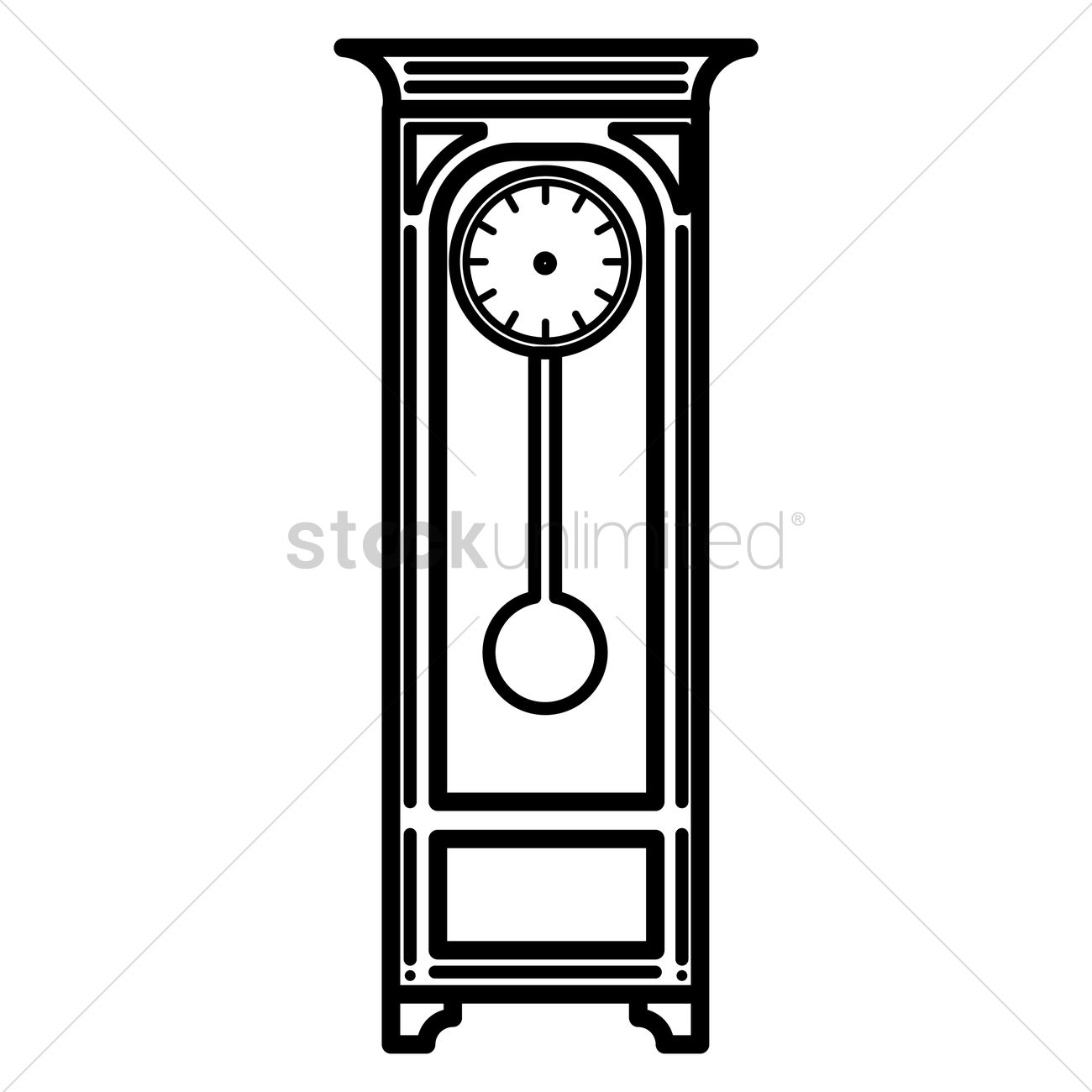 1300x1300 Grandfather Clock Vector Image