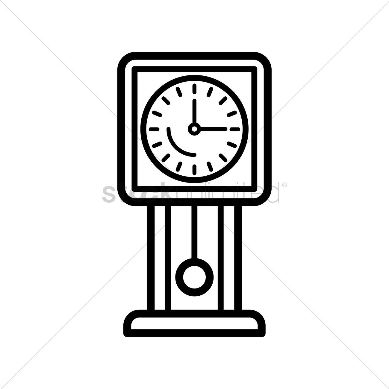 1299x1300 Grandfather Clock Vector Image