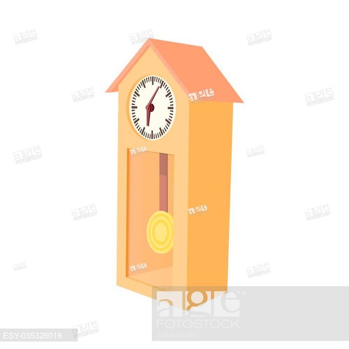 701x700 Grandfather Clock Icon In Cartoon Style On A White Background