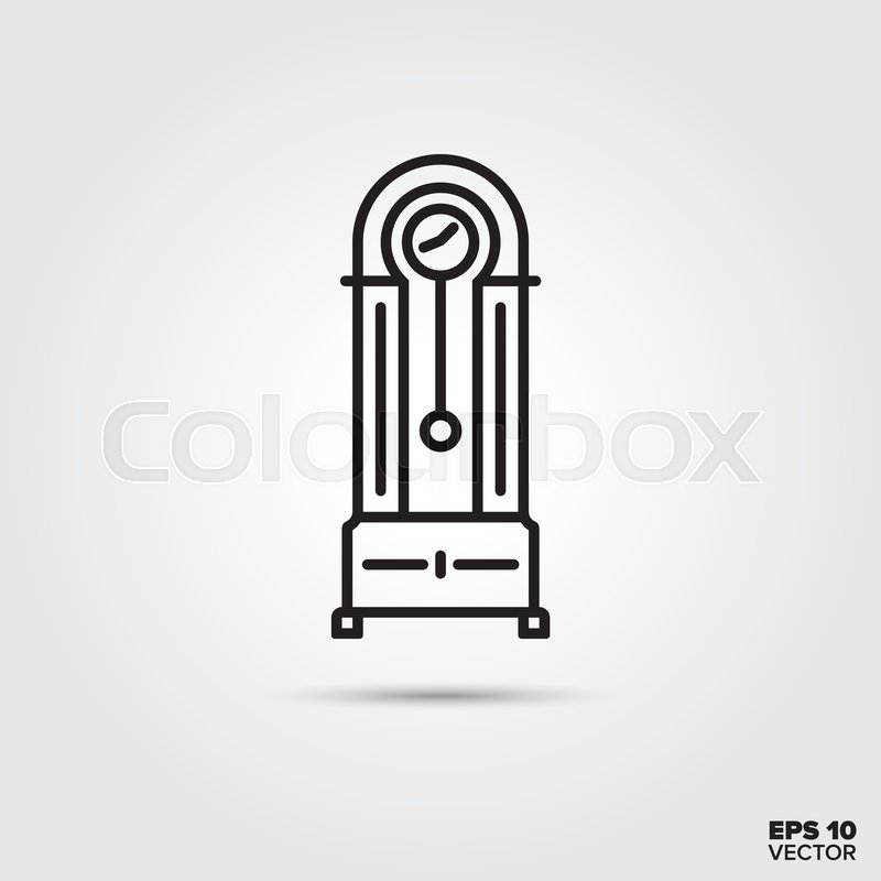 800x800 Grandfather Clock Line Icon Vector Stock Vector Colourbox