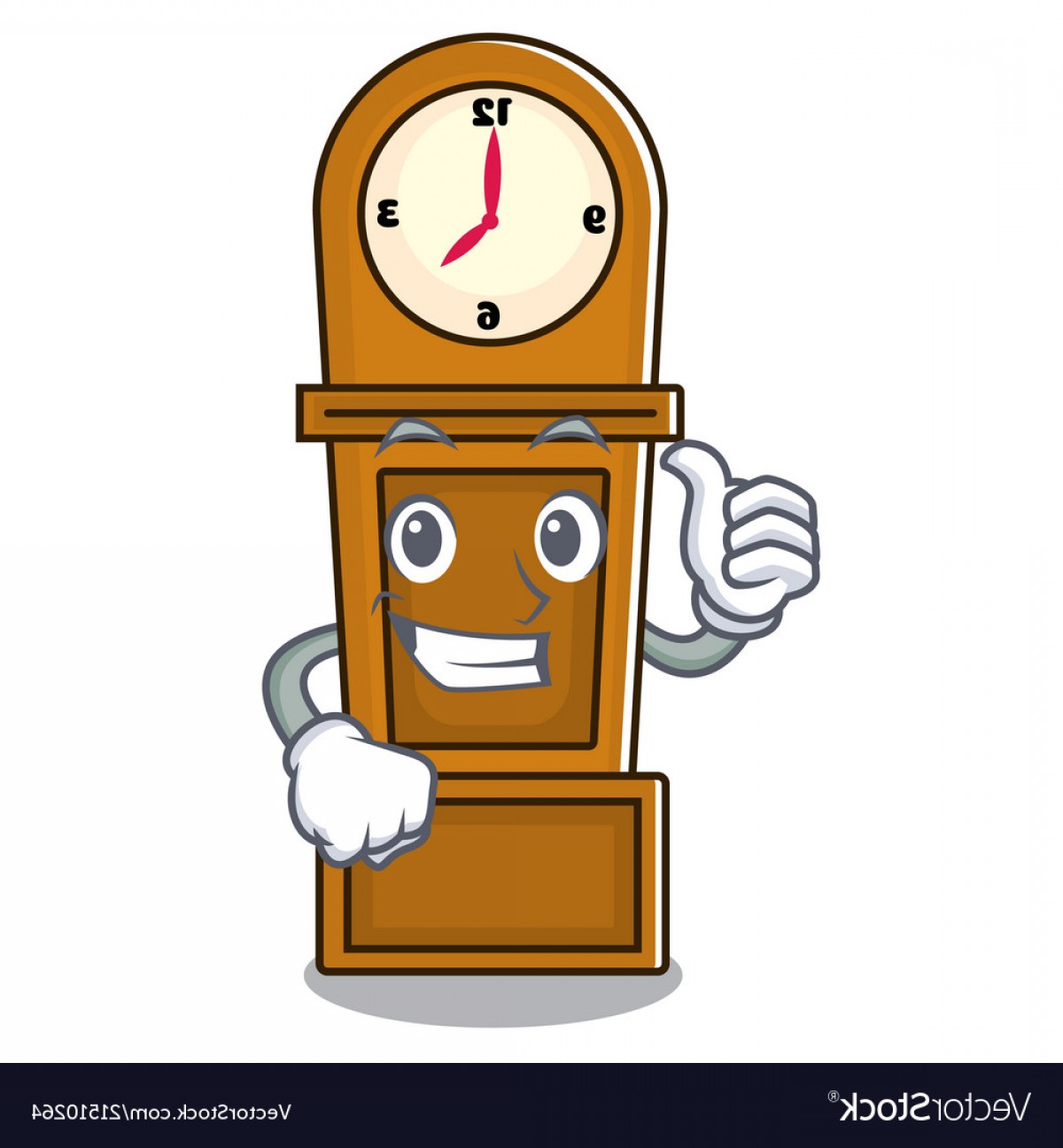 1200x1296 Thumbs Up Grandfather Clock Character Cartoon Vector Geekchicpro