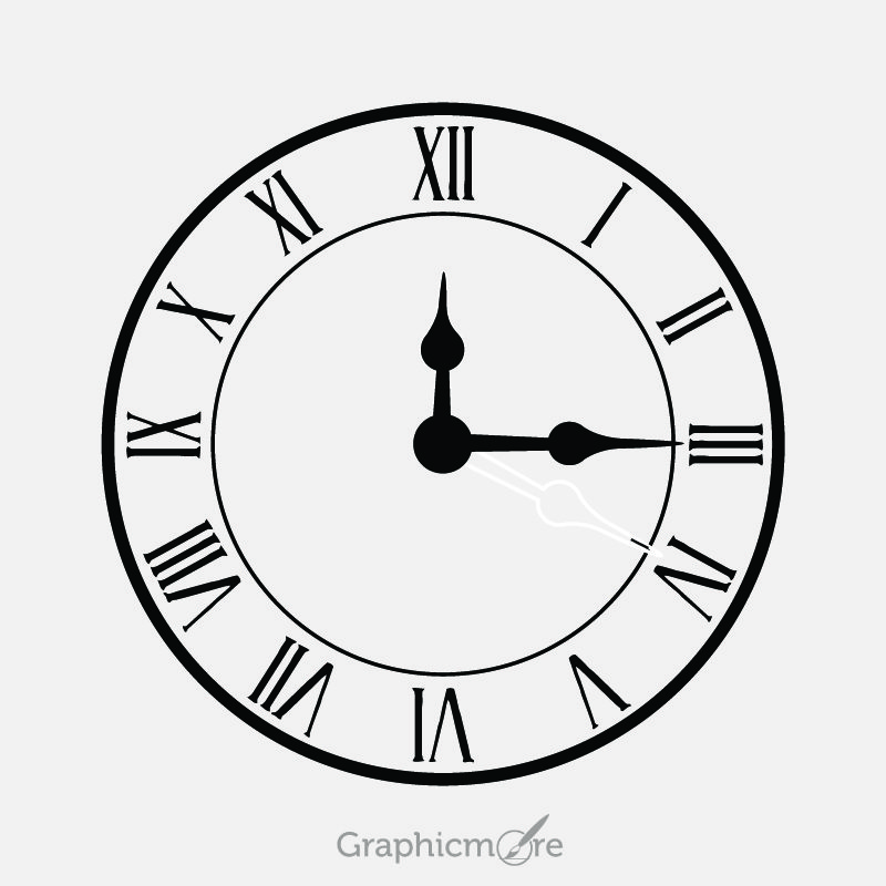 800x800 Vintage Clock Design Free Vector Download