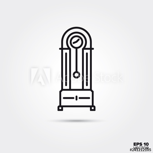 500x500 Grandfather Clock Vector Line Icon