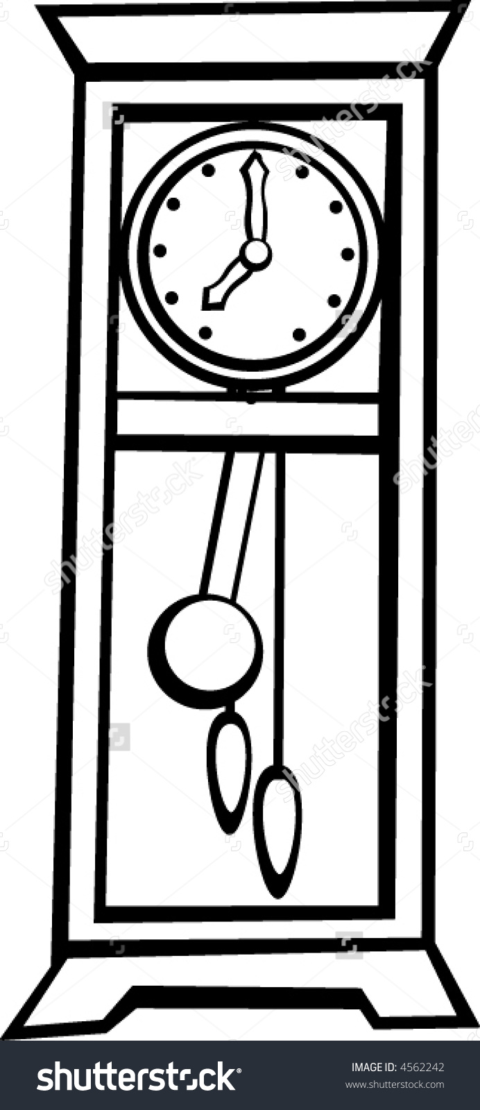 692x1600 Grandfather Clock Clipart Black And White