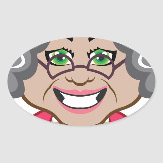 540x540 Grandma Vector Oval Sticker Zazzle Ca
