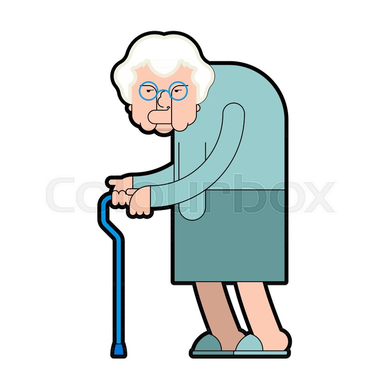 800x800 Grandmother With Stick Isolated Stock Vector Colourbox
