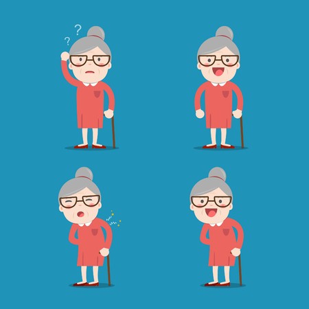 450x450 Old Lady Grandma Vector Isolated Illustration Cartoon Character