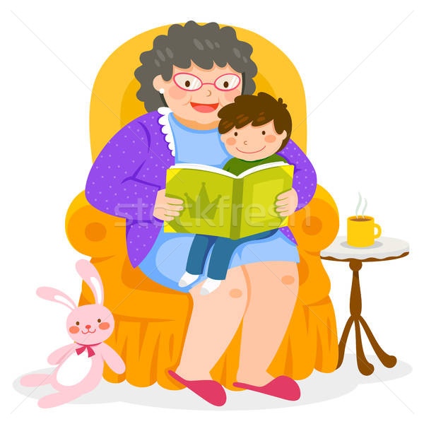 600x600 Story Time With Grandma Vector Illustration Ayelet Keshet
