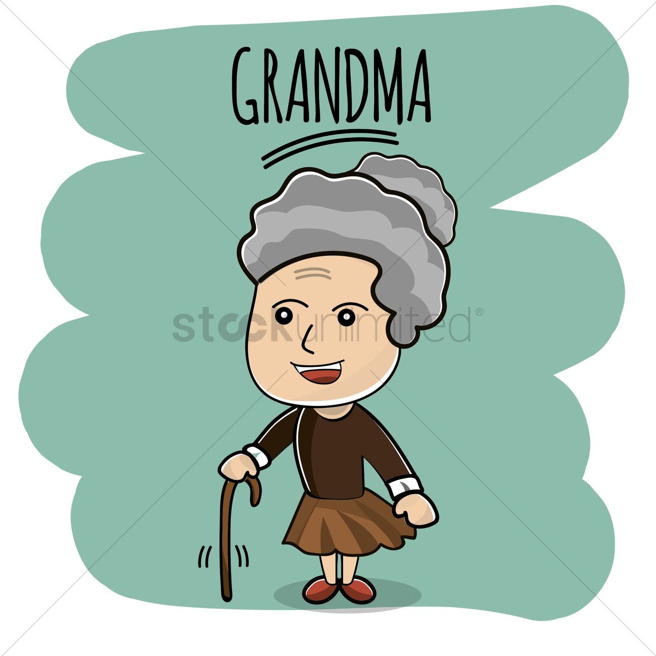 1300x1300 Cute Little Grandma Vector Image