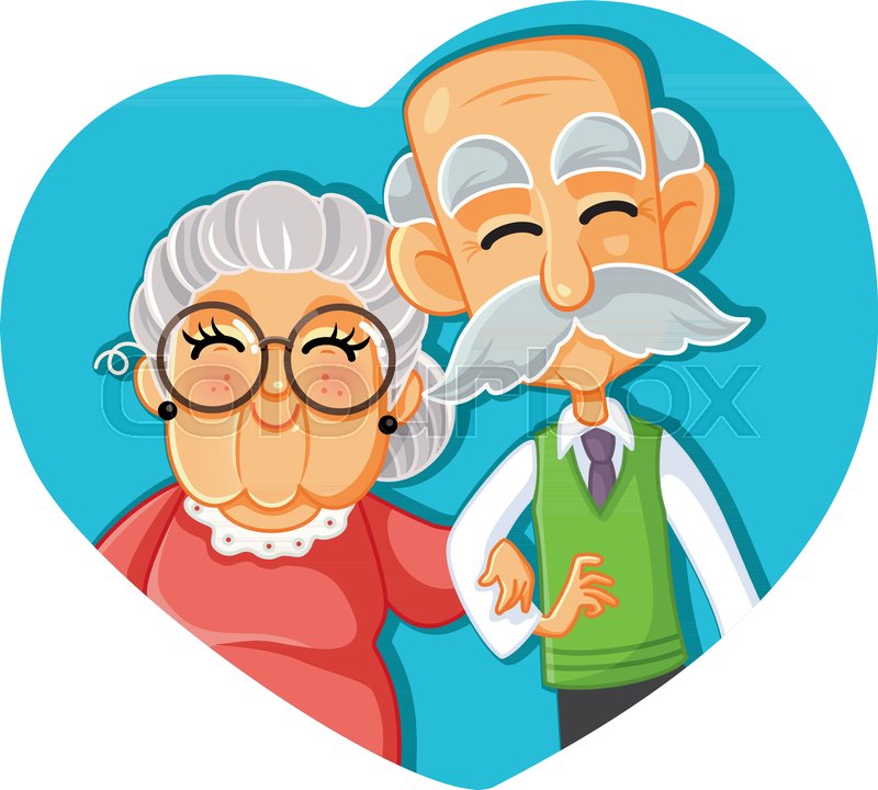 800x720 Grandma And Grandpa Celebrating Stock Vector Colourbox