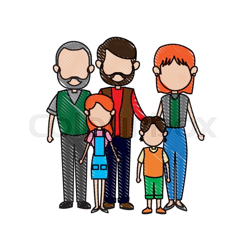 800x800 Family Parents With Childrens Father, Stock Vector Colourbox