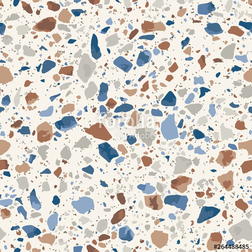 500x500 Vector Terrazzo Flooring Seamless Pattern With Natural Stones