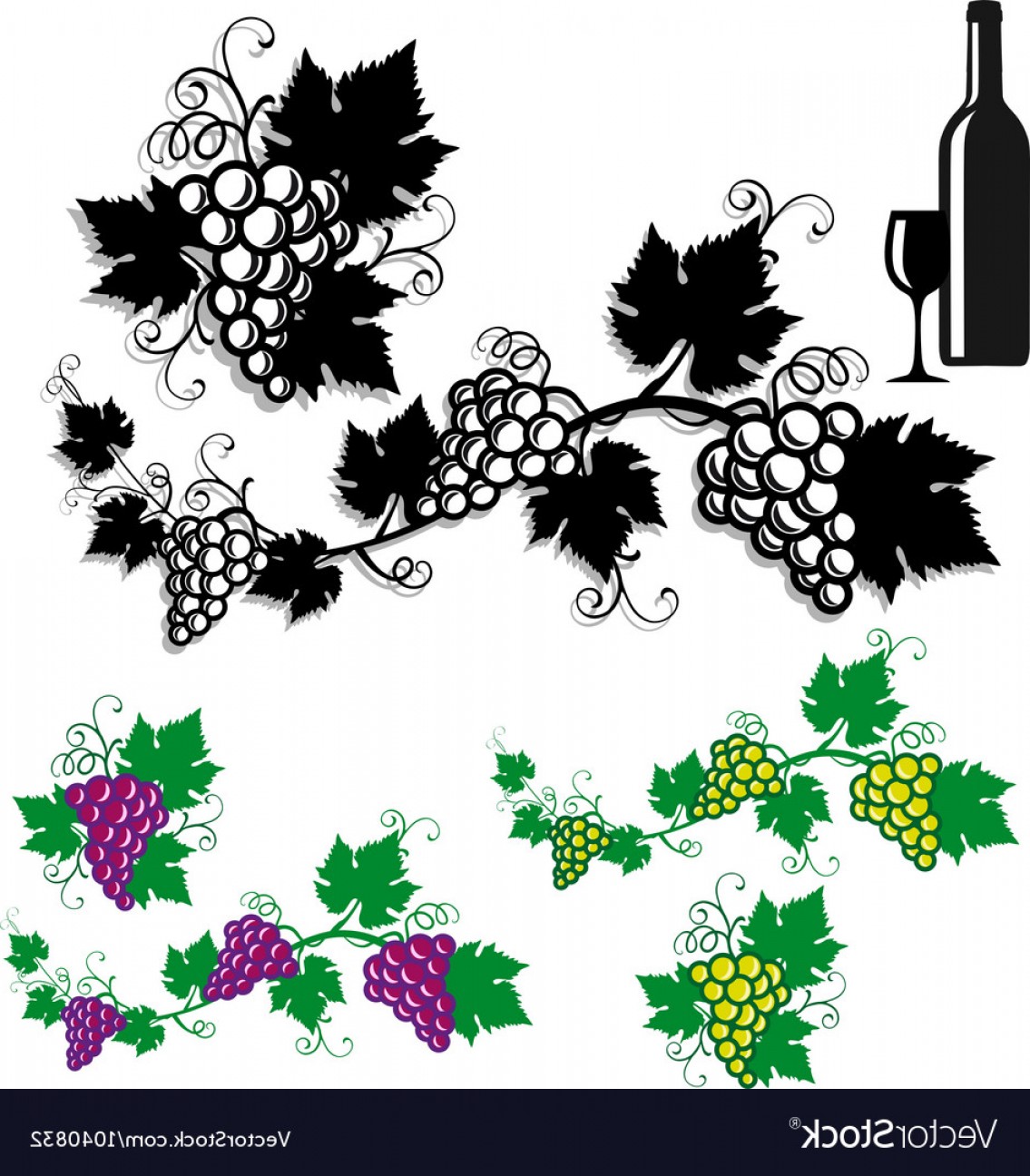 1135x1296 Grapes With Vine Leaves Vector Boozeworthy