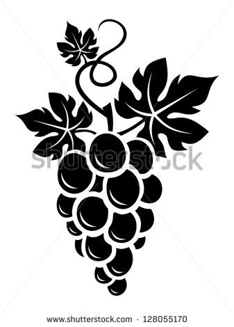 337x470 Black Silhouette Of Grapes Vector Illustration Paper Projects