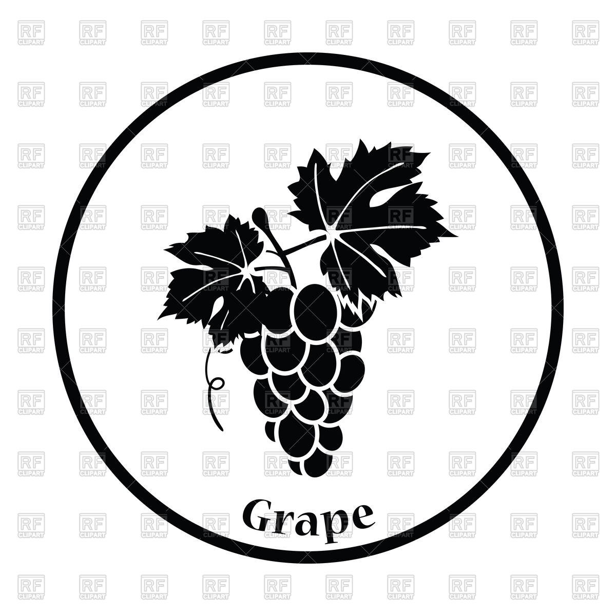1200x1200 Thin Circle Design Icon Of Grape Vector Image Of Food