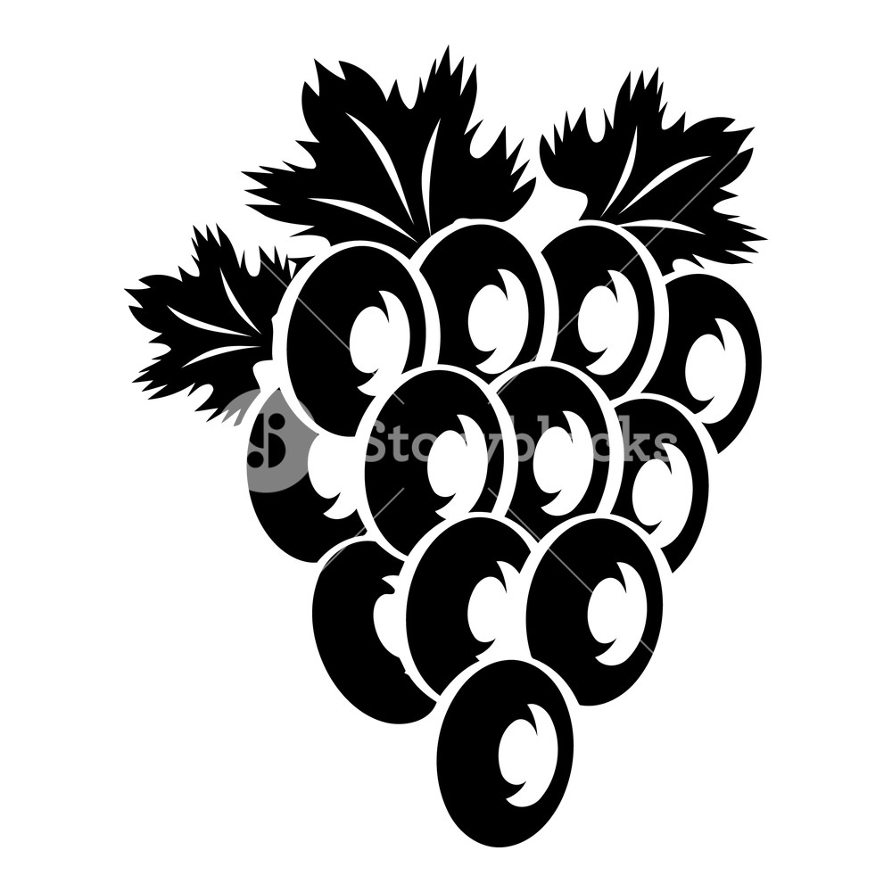 1000x1000 Bunch Of Grape Icon Simple Illustration Of Bunch Of Grape Vector