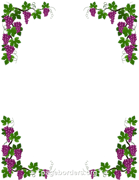 470x608 Grape Vine Border Clip Art