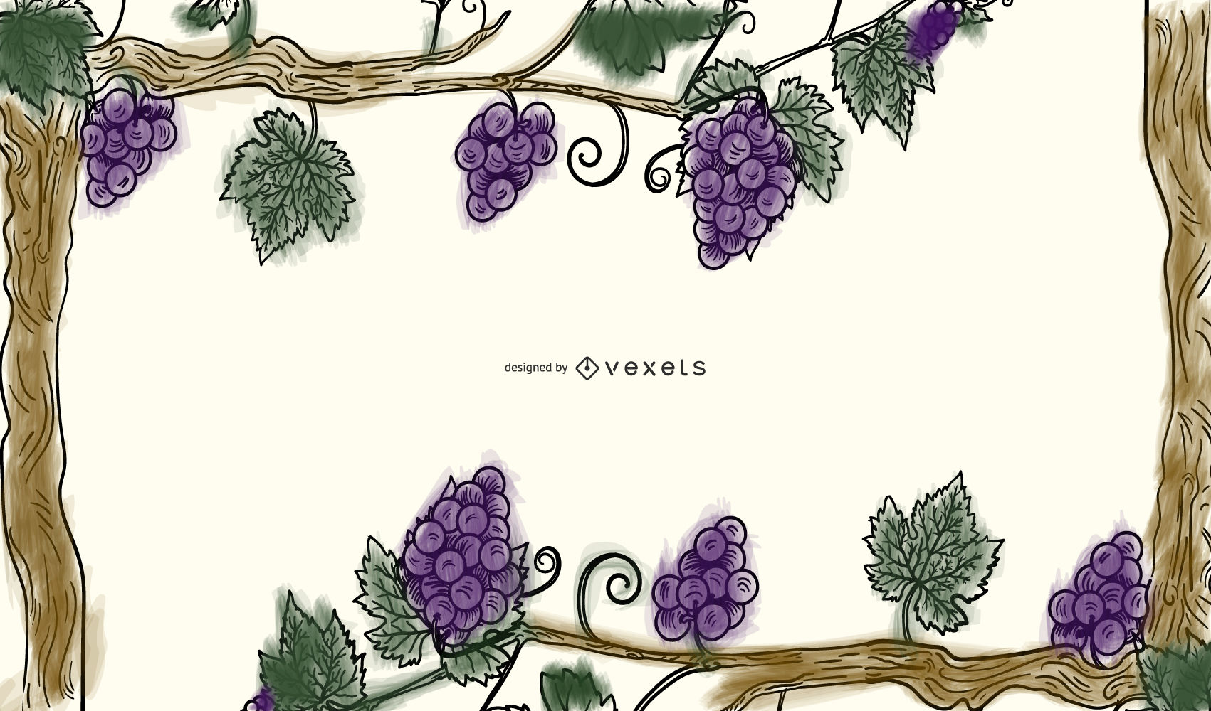 Download Grape Vine Border Vector at Vectorified.com | Collection ...